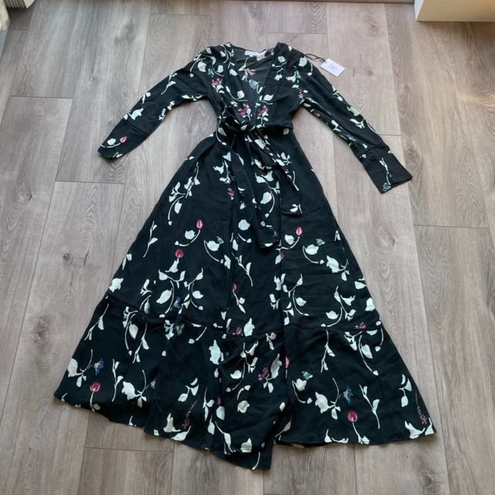REVEL RAY AUDREY FLORAL LONG MAXI DUSTER DRESS BIKINI COVER UP SIZE SMALL NEW